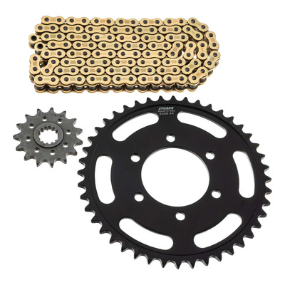Kit chaîne EK/PBR 15x44-114m chaîne 525 ZVX3 or couronne acier Kawasaki Z 900 17-26
