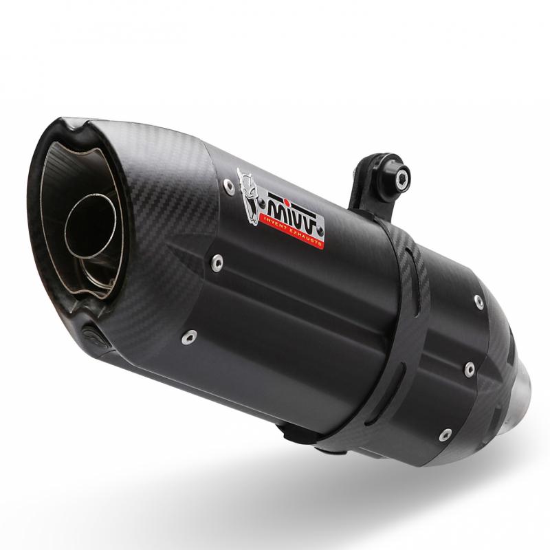 Silencieux MIVV Suono Steel Black / casquette carbone Triumph Speed Tr