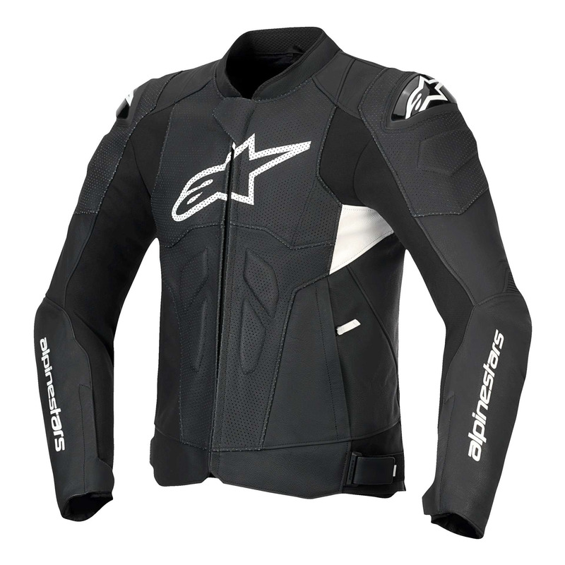 Blouson cuir Alpinestars Dusk Airflow black/white