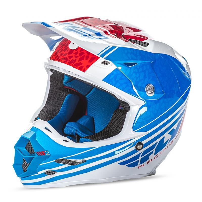 Casque cross Fly Racing F2 Carbon Animal bleu/blanc/rouge- L