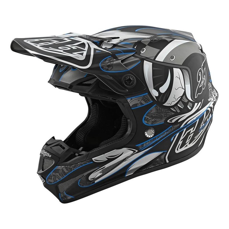 Casque cross Troy Lee Designs SE4 Composite Eyeball noir/argent- M