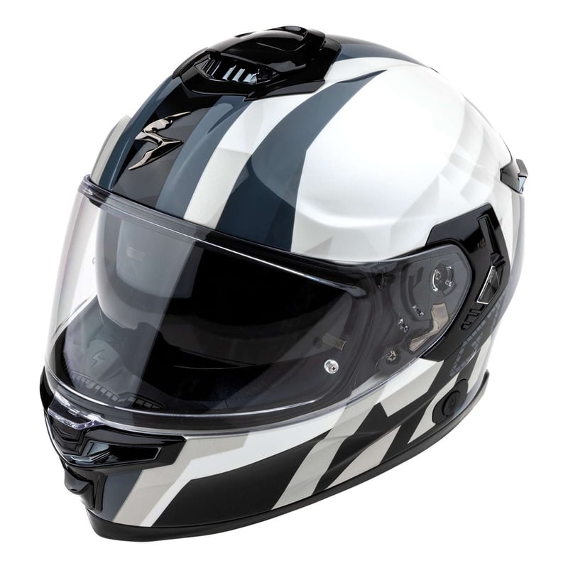 Casque intégral Scorpion Exo-GT SP Air Techlane blanc perle/argent