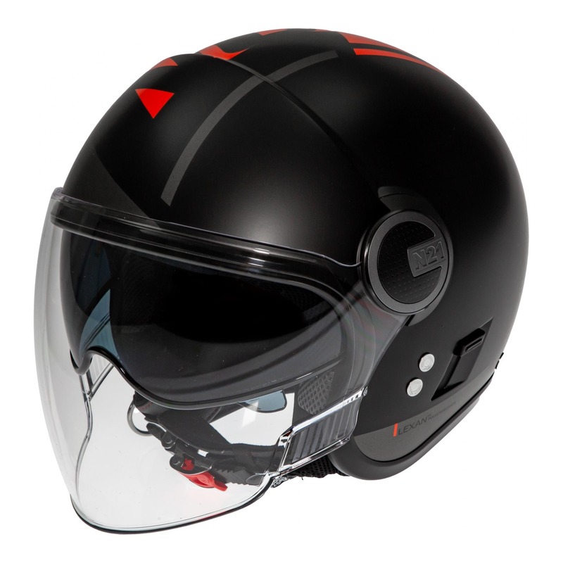 Casque jet Nolan N21 Visor Avant-Garde Mat noir/rouge- 2XS