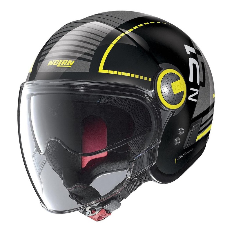 Casque jet Nolan N21 Visor Runabout Brillant noir/jaune- 2XS