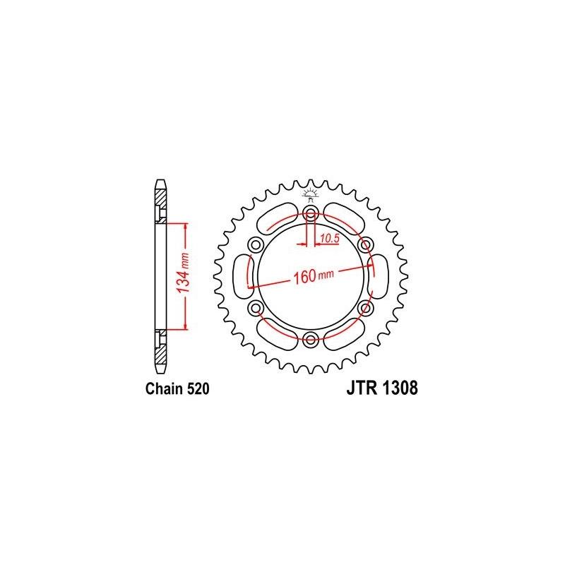 Couronne JT Sprockets Acier pas 520 42 dents - Pour Honda CBR 600 RR 0