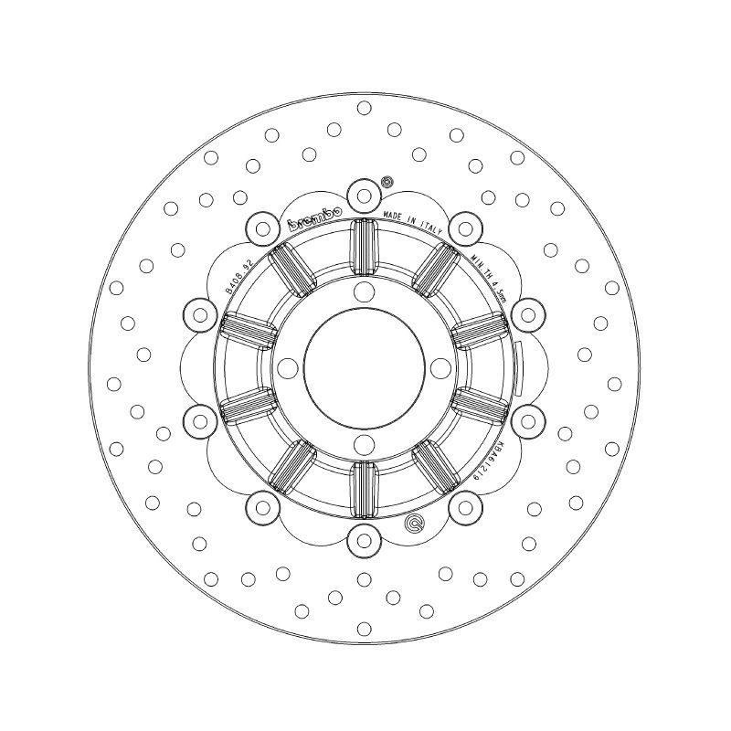 Disque de frein avant Brembo Serie ORO rond flottant 78B40892