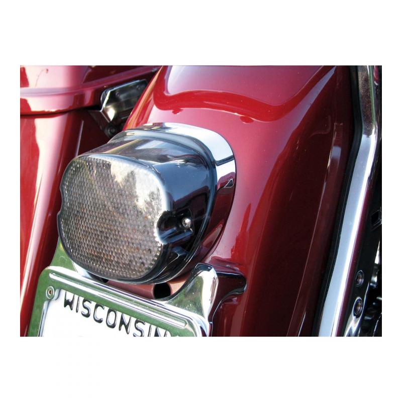 Feu arrière Drag Specialties Low-profile éclairage de plaque inférieur Harley Davidson 99-19 Fumé