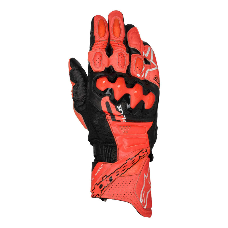 Gants cuir Alpinestars GP Pus R V3 bright red/red fluo/black