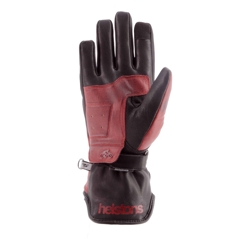 Gants femme chauffants Helstons Nelly heating hiver cuir rouge