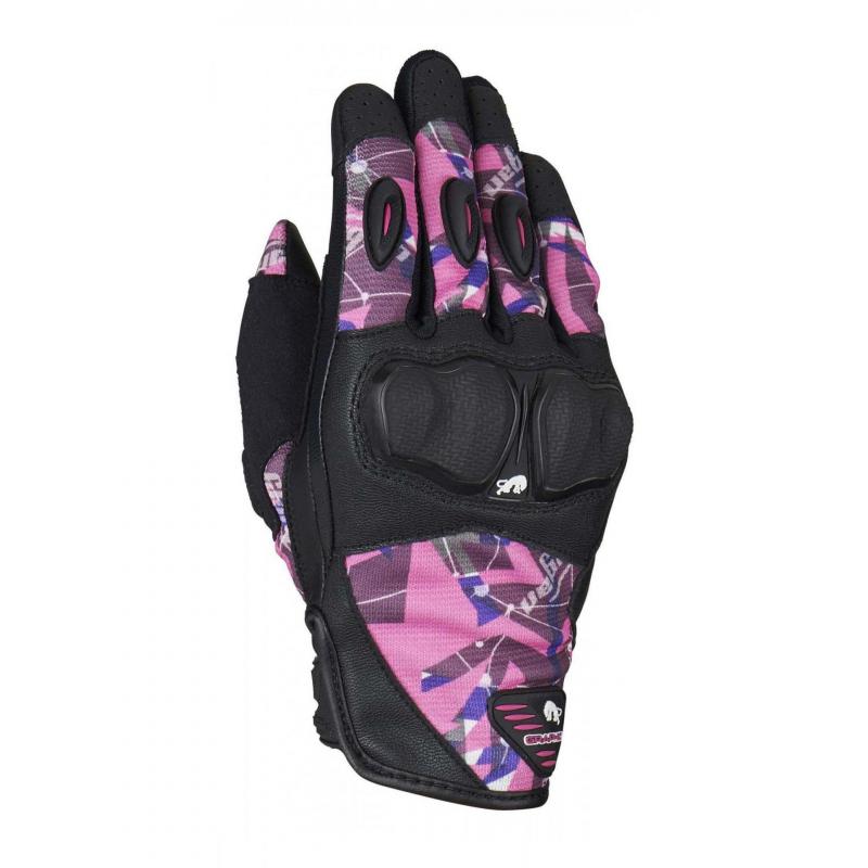 Gants cuir/textile femme Furygan Lady Graphic Evo 2 noir/rose- XS