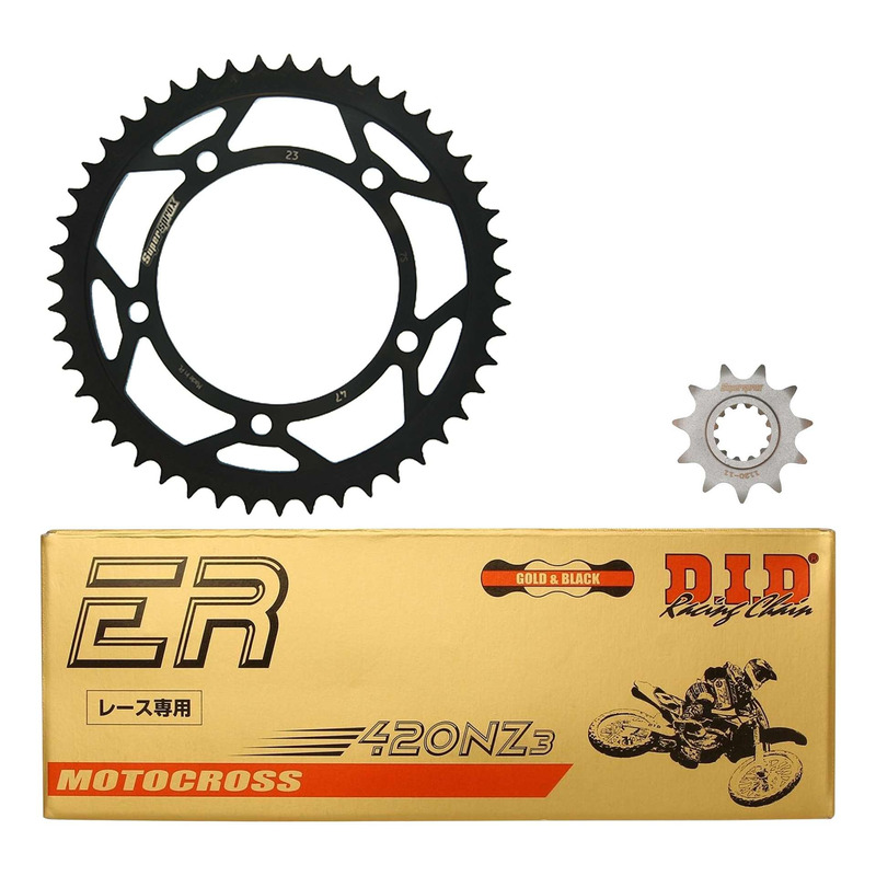 Kit chaÃ®ne DID type TT attache rapide pour Aprilia Tuono 50 03-04