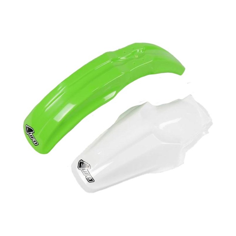 Kit garde-boue avant et arrière UFO Kawasaki 85 KX 2013 blanc/vert (c