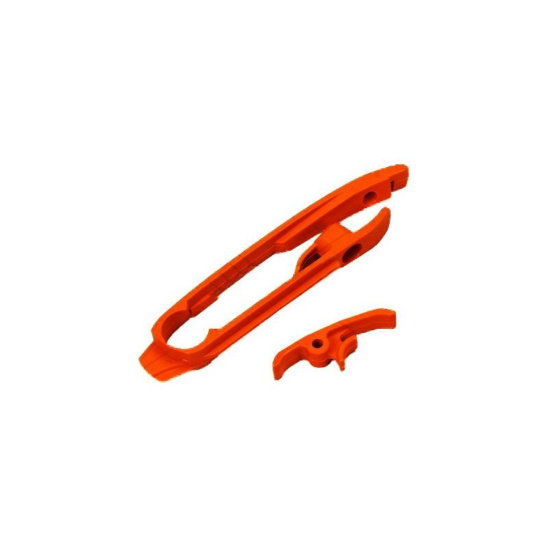 Kit patin de bras oscillant et patin de chaîne inférieur UFO KTM 150 SX 2011 orange (orange KTM 98-1