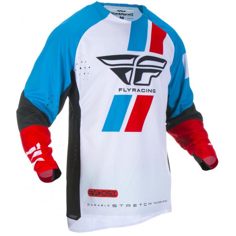Maillot cross enfant Fly Racing Evo rouge/bleu/noir - YXL