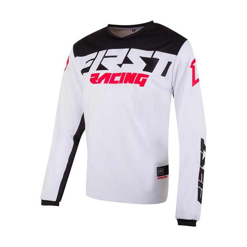 Maillot cross First Racing Data Evo blanc/noir/rouge- S