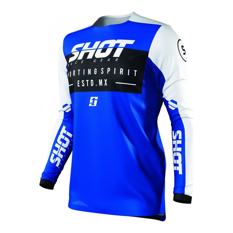 Maillot cross Shot Contact Spirit bleu- S