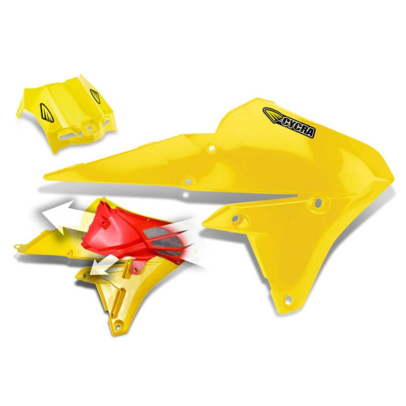 Ouïes de radiateur + cache de boîte à air Cycra Powerflow Yamaha 25