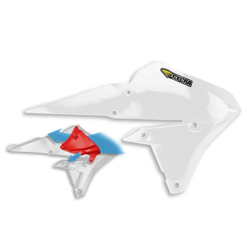 Ouïes de radiateur Cycra Powerflow Yamaha 250 YZ-F 14-17 blanc