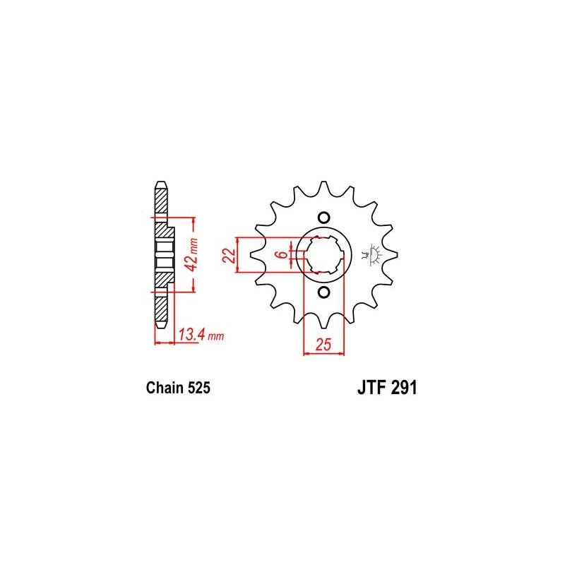 Pignon JT Sprockets Acier pas 525 15 dents - Pour Honda CB 450 SG PC17