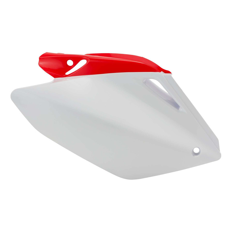 Plaques Latérales ACERBIS Blanc / Rouge – Honda 250 CRF-R 04-05