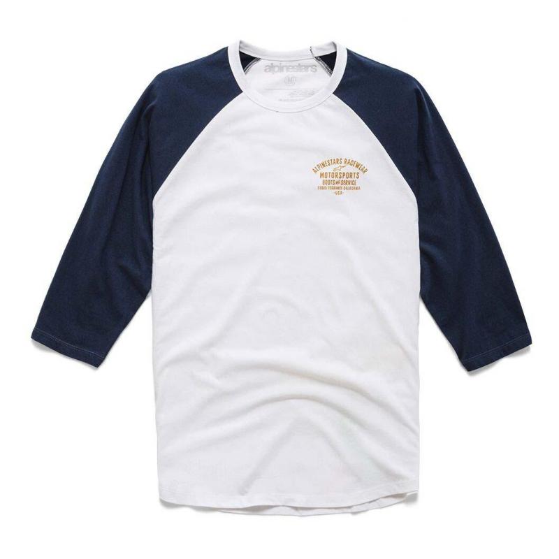 Tee-shirt manches longues Booted Premium Raglan blanc/bleu- M