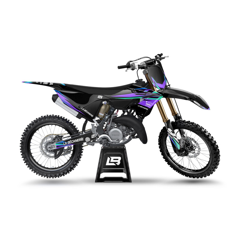 Kit déco La Bécanerie Factory violet/turquoise/noir brillant Yamaha YZ 125 / 250 22-26