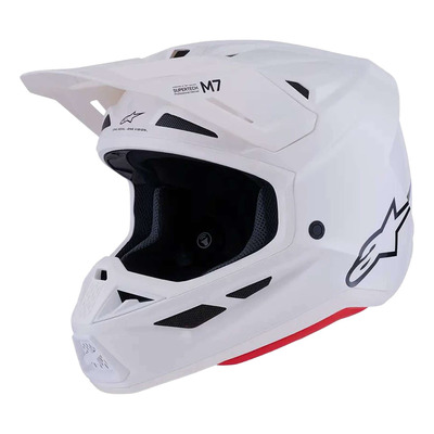 Casque cross Alpinestars SM7 Solid white glossy