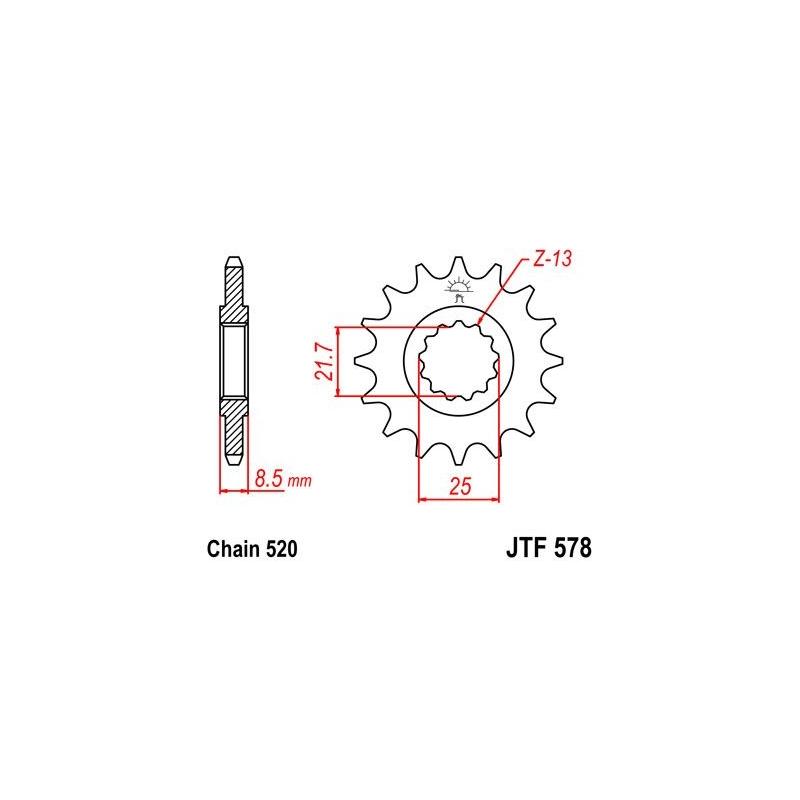 Pignon JT Sprockets Acier pas 520 15 dents - Pour Yamaha XT 750 Z Super ténéré 90-98