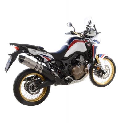 Silencieux Leovince LV One Evo inox casquette carbone pour Honda CRF 1000 L Africa Twin 16-17