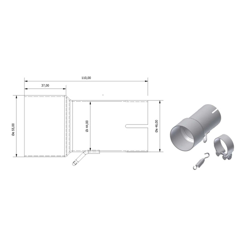 Adaptateur de silencieux Mivv Ø 55 et 44 mm