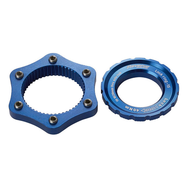 Adaptateur disque Reverse Centerlock vers 6 trous bleu