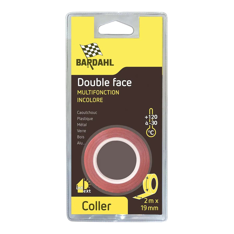 Adhésif double face Bardahl transparent 2m x 19mm