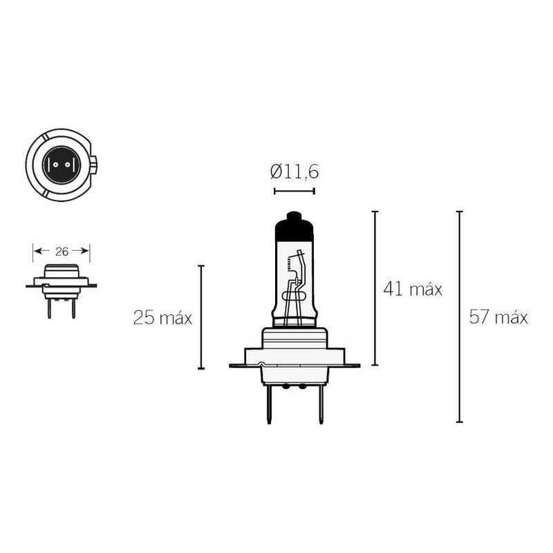 Ampoule V parts PX26D 12V 55W type H7