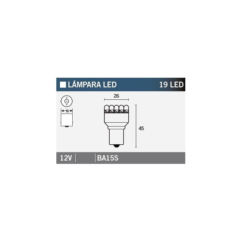 Ampoule Vicma BA15S 19 LEDs 12V Blanche