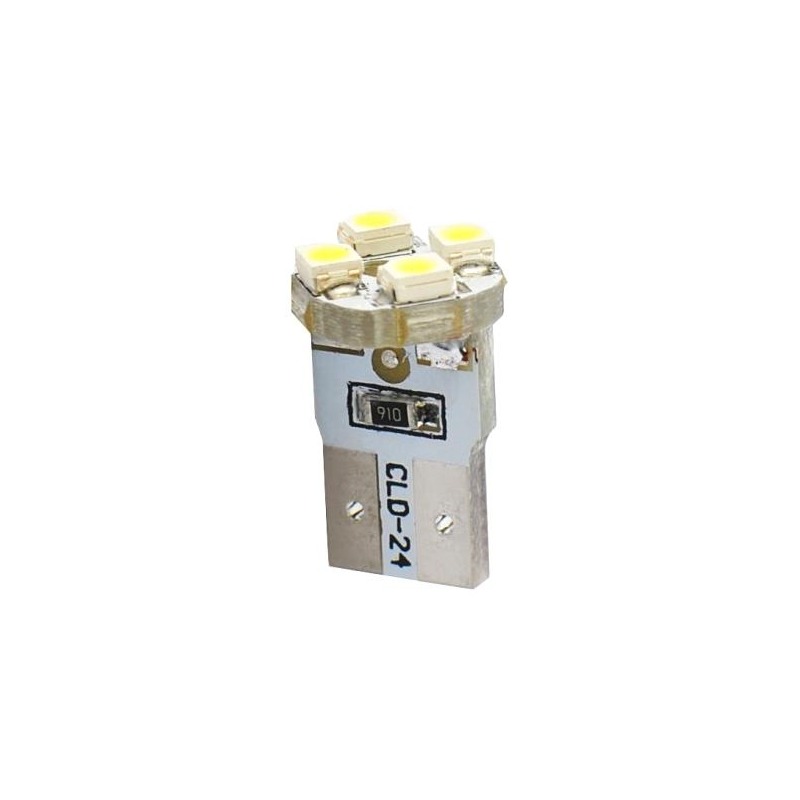 Ampoules à 4 LED blanc W5W T10 12V 0.35W