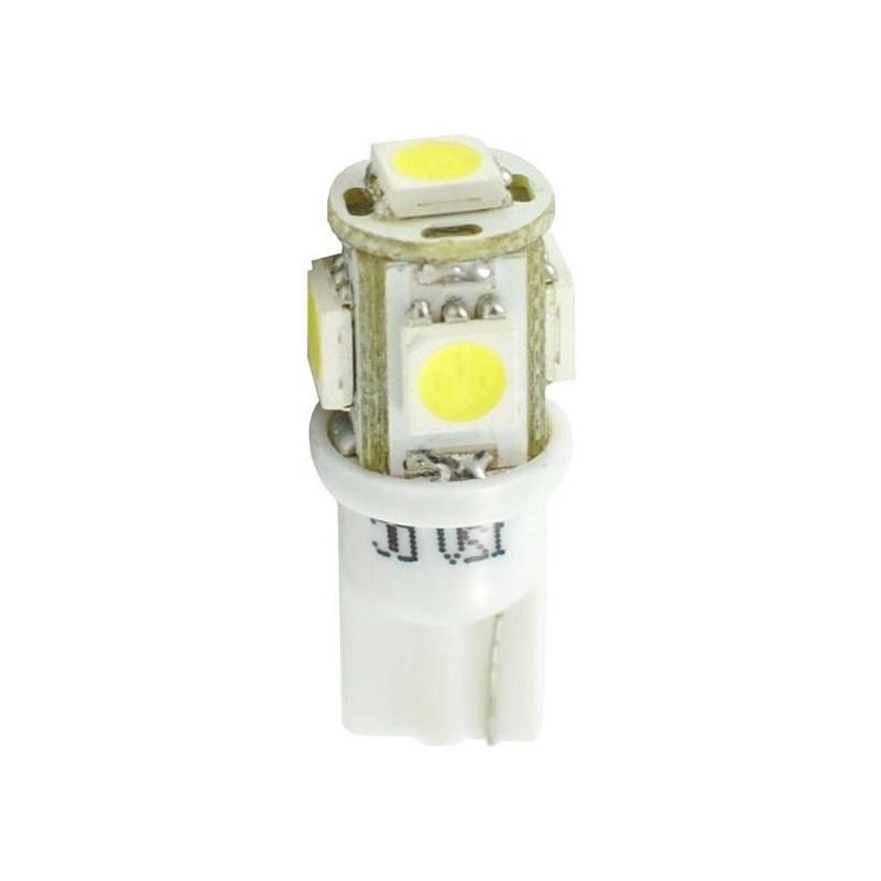 Ampoules à 5 LED blanc W5W T10 12V 1.20W
