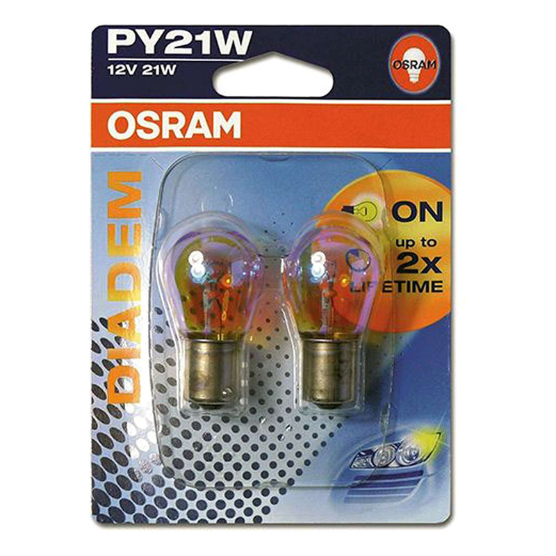Ampoules Osram BA15s P21W x2 orange