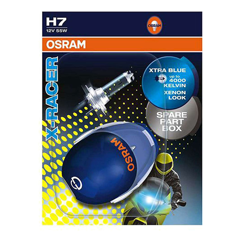 Ampoules XÃ©non Osram H7 X-Racer Xtra Blue Look 12V 55W bleu
