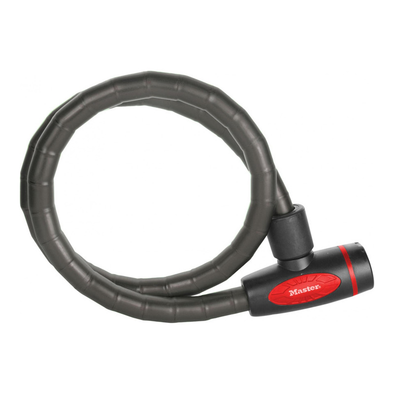 Antivol câble articulé Masterlock avec 4 clés 18mm x 1m noir