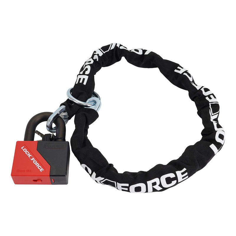 Antivol chaine lock Force lasso 1,2m avec mini U et alarme SRA