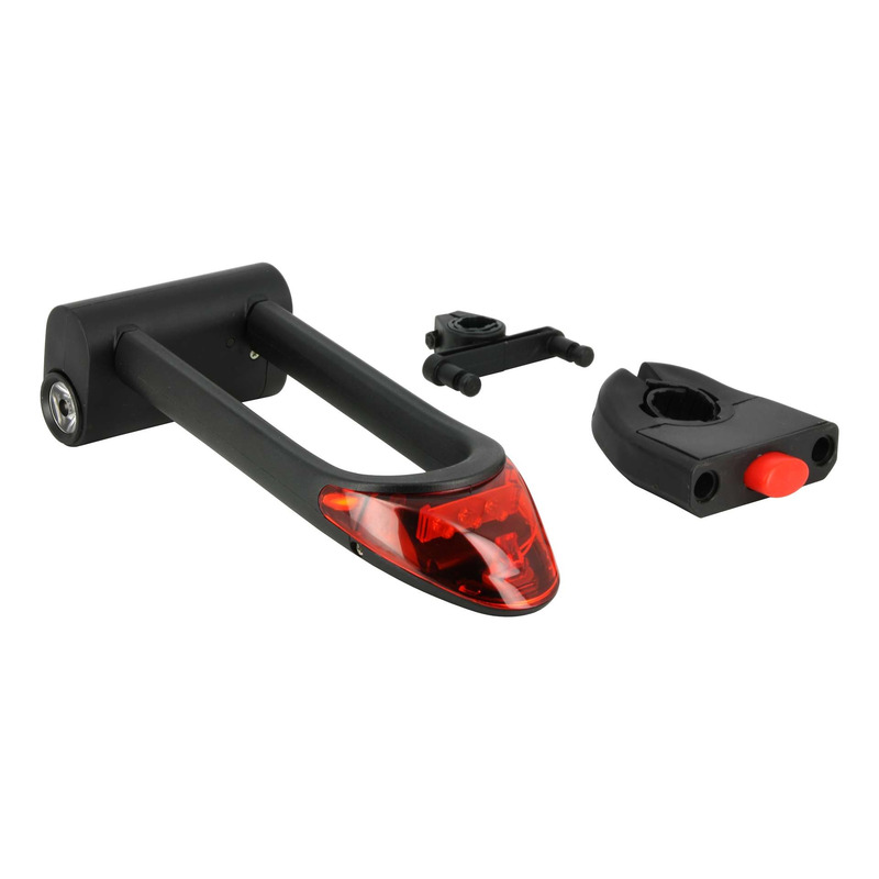Antivol U vélo Star Locks 160 x 70mm avec feu arrière intégré
