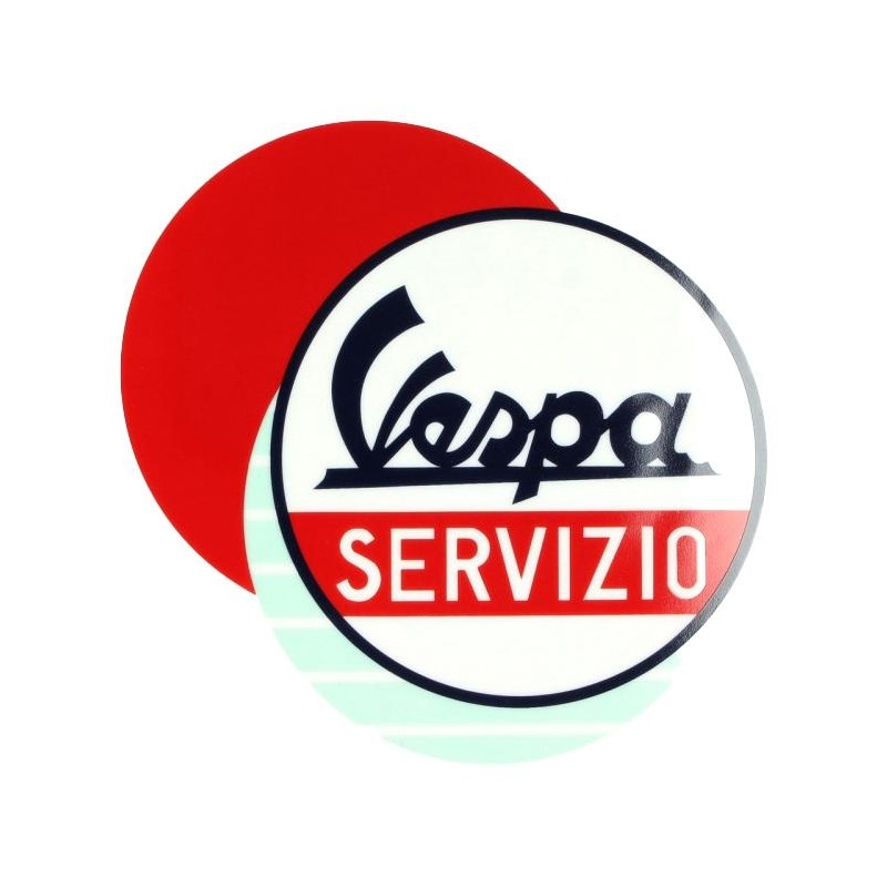 Assiette céramique Vespa Servizio blanc/bleu/rouge (1 pièce)