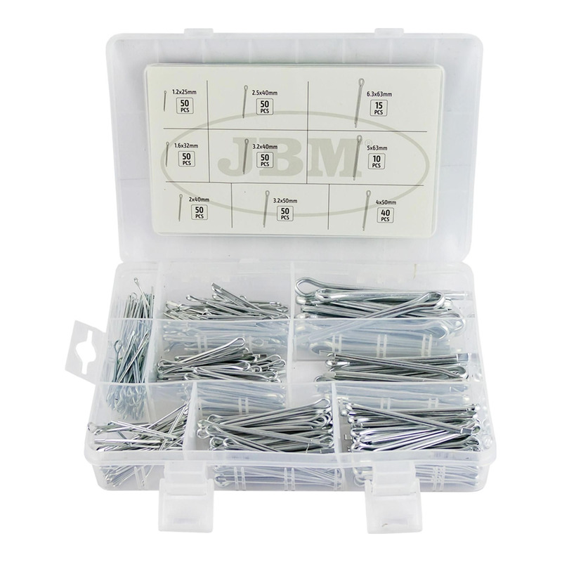 Assortiment JBM de 365 goupilles fendues