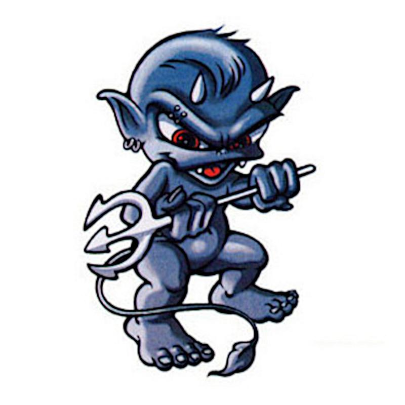 Autocollant Diable Gris Avec Trident