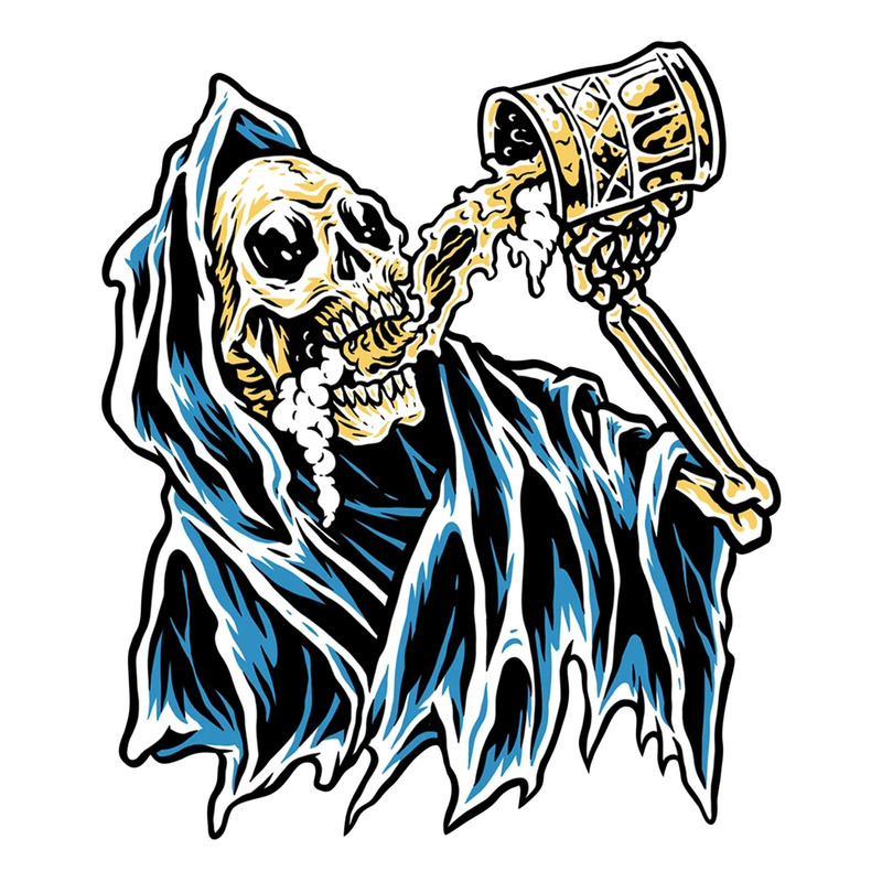 Autocollant Lethal Threat beer reaper 60x80 mm