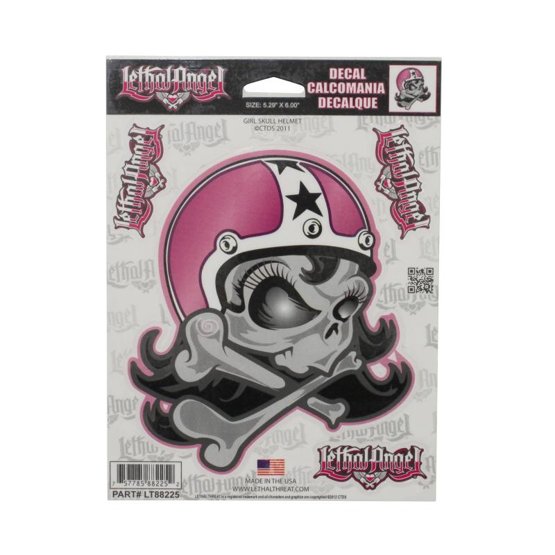 Autocollant Lethal Threat skull helmet girl