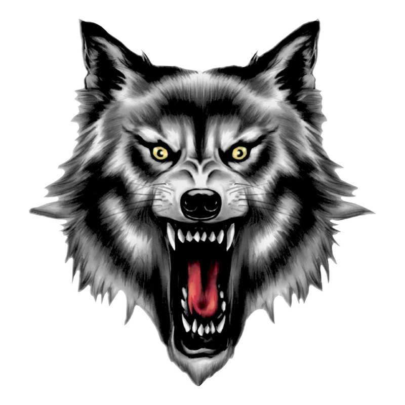 Autocollant Lethal Threat wolf head 60x80 mm