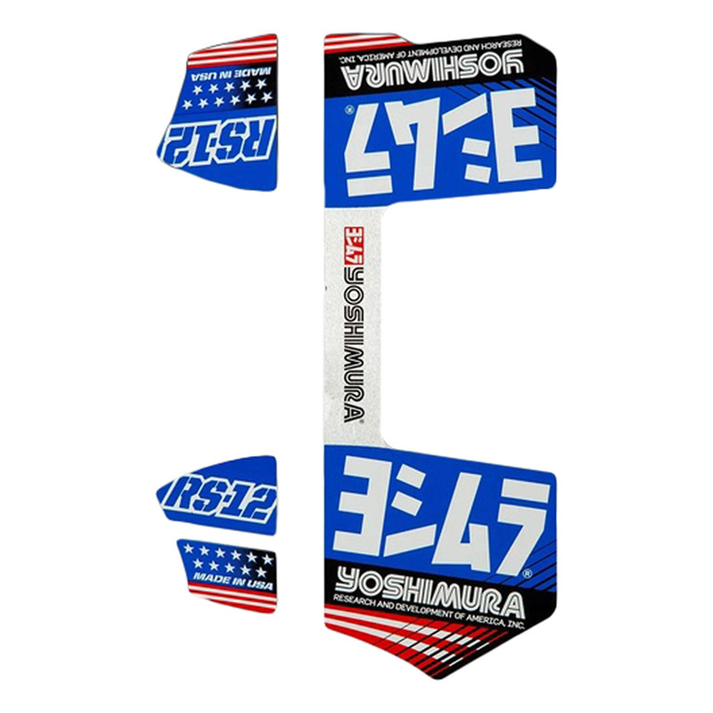 Autocollants d’Échappement YOSHIMURA Bleus pour Silencieux Type RS-12