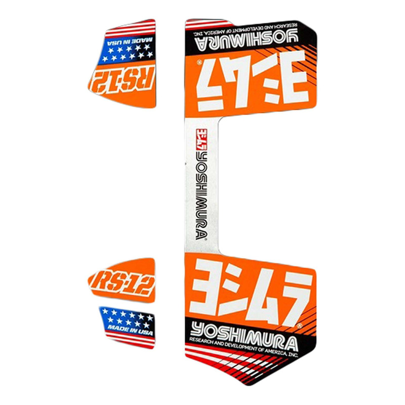 Autocollants dâ  Ã chappement YOSHIMURA Oranges pour Silencieux Type R