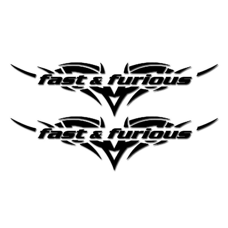 Autocollants Fast & furious noir x2 12cm
